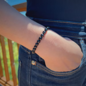 Pulseira Grazia com Ônix Facetada Preta
